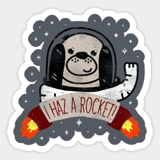 SPACE PUPPY HAZ SPACE! Sticker